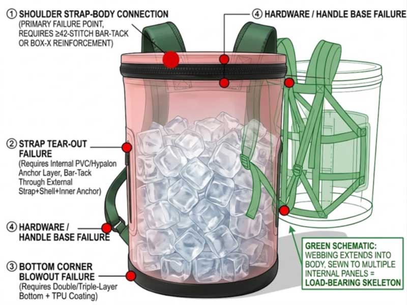 Supplier ng Heavy-Duty Cooler Backpack: Ginawa para sa Abrasion at Overload